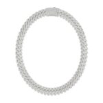 14K WHITE GOLD 15 1/2CT ROUND DIAMOND LADIES NECKLACE - Image 2