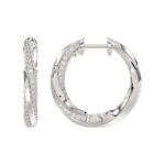 14K WHITE GOLD 1CT ROUND DIAMOND EARRINGS - Image 3