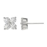 14K WHITE GOLD 1CT ROUND DIAMOND LADIES EARRINGS - Image 2