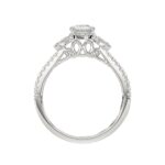 14K WHITE GOLD 1CT ROUND/OVAL DIAMOND LADIES RING(CENTER STONE OVAL DIAMOND 3/4CT) - Image 4
