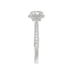 14K WHITE GOLD 1CT ROUND/OVAL DIAMOND LADIES RING(CENTER STONE OVAL DIAMOND 3/4CT) - Image 5