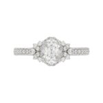 14K WHITE GOLD 1CT ROUND/OVAL DIAMOND LADIES RING(CENTER STONE OVAL DIAMOND 3/4CT) - Image 6