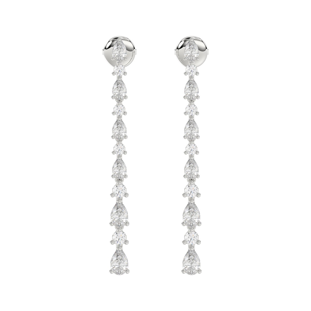 19174320_VA12444W-1201x1201.jpg 14K WHITE GOLD 2CT ROUND/PEAR DIAMOND LADIES EARRINGS - Image 1