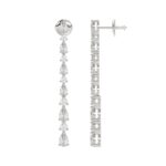 14K WHITE GOLD 2CT ROUND/PEAR DIAMOND LADIES EARRINGS - Image 2
