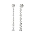 14K WHITE GOLD 2CT ROUND/PEAR DIAMOND LADIES EARRINGS - Image 3