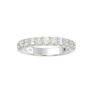 14K WHITE GOLD 3/4CT ROUND DIAMOND LADIES BAND