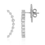 14K WHITE GOLD 3/4CT ROUND DIAMOND LADIES EARRINGS - Image 2