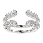 14K WHITE GOLD 3/4CT ROUND DIAMOND LADIES WRAP RING