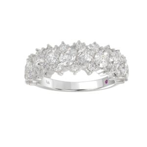 14K WHITE GOLD 3CT ROUND/OVAL DIAMOND LADIES RING