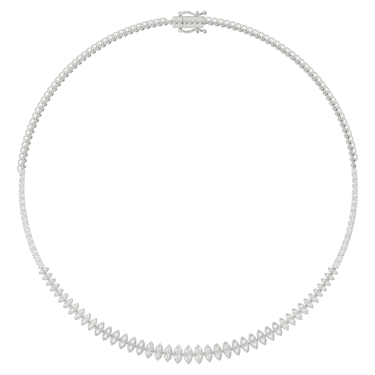 19174346_VA15056W-1201x1201.jpg 14K WHITE GOLD 4CT ROUND DIAMOND LADIES NECKLACE - Image 1