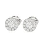 14K WHITE GOLD 5/8CT ROUND DIAMOND LADIES EARRINGS - Image 3
