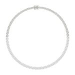 14K WHITE GOLD 7 1/2CT ROUND DIAMOND LADIES NECKLACE