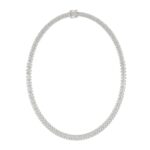 14K WHITE GOLD 7 1/2CT ROUND DIAMOND LADIES NECKLACE - Image 3