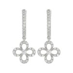 14K WHITE GOLD 7/8CT ROUND DIAMOND LADIES EARRINGS
