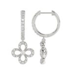 14K WHITE GOLD 7/8CT ROUND DIAMOND LADIES EARRINGS - Image 2