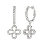 14K WHITE GOLD 7/8CT ROUND DIAMOND LADIES EARRINGS - Image 3