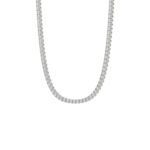 14K WHITE GOLD 8CT ROUND DIAMOND LADIES TENNIES NECKLACE