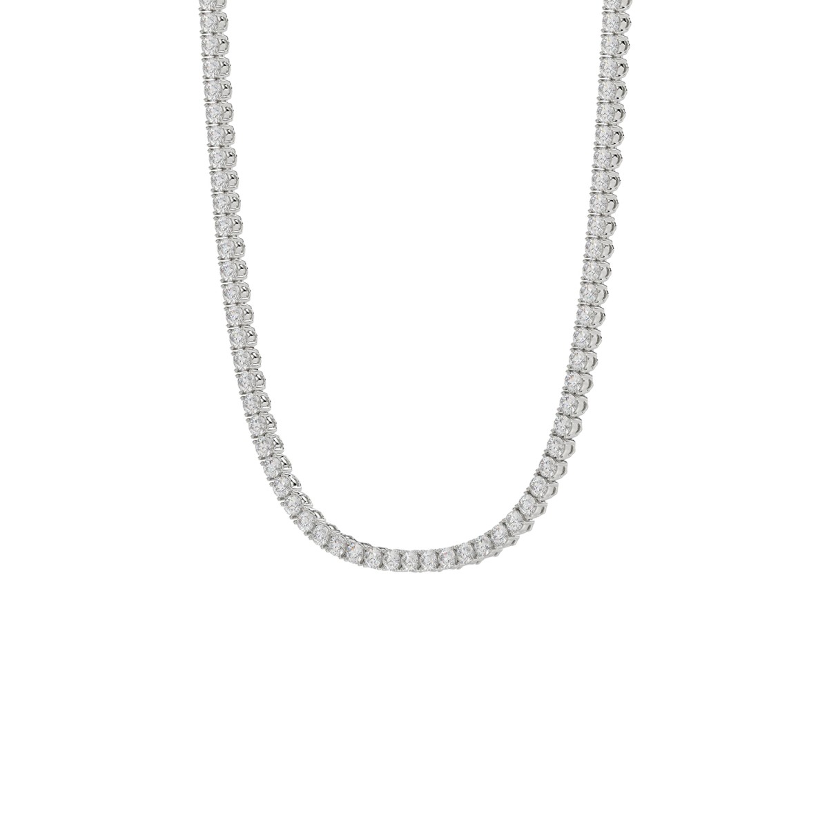 19174357_VA18277W-1201x1201.jpg 14K WHITE GOLD 8CT ROUND DIAMOND LADIES TENNIES NECKLACE - Image 1
