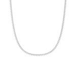 14K WHITE GOLD 8CT ROUND DIAMOND LADIES TENNIES NECKLACE