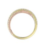 14K WHITE GOLD/ROSE GOLD/YELLOW GOLD 5/8CT ROUND/BAGUETTE DIAMOND LADIES FASHION RING - Image 2