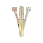 14K WHITE GOLD/ROSE GOLD/YELLOW GOLD 5/8CT ROUND/BAGUETTE DIAMOND LADIES FASHION RING - Image 3