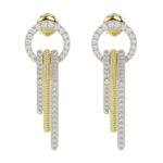 14K WHITE GOLD/YELLOW GOLD 1CT ROUND DIAMOND LADIES EARRINGS