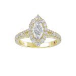 14K YELLOW GOLD 1 3/4CT ROUND/MARQUISE DIAMOND LADIES RING(CENTER STONE MARQUISE DIAMOND 1CT) - Image 2