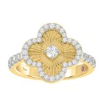 14K YELLOW GOLD 1/2CT ROUND DIAMOND LADIES FASHION RING