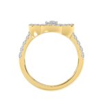 14K YELLOW GOLD 1/2CT ROUND DIAMOND LADIES FASHION RING - Image 2