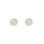 14K YELLOW GOLD 1/3CT ROUND DIAMOND LADIES EARRINGS