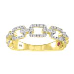 14K YELLOW GOLD 1/3CT ROUND DIAMOND LADIES FASHION BAND