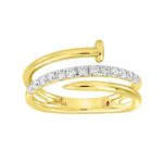 14K YELLOW GOLD 1/3CT ROUND DIAMOND LADIES FASHION RING