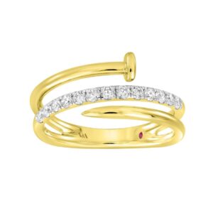 14K YELLOW GOLD 1/3CT ROUND DIAMOND LADIES FASHION RING