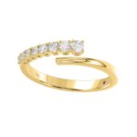 14K YELLOW GOLD 1/4CT ROUND DIAMOND LADIES FASHION BAND