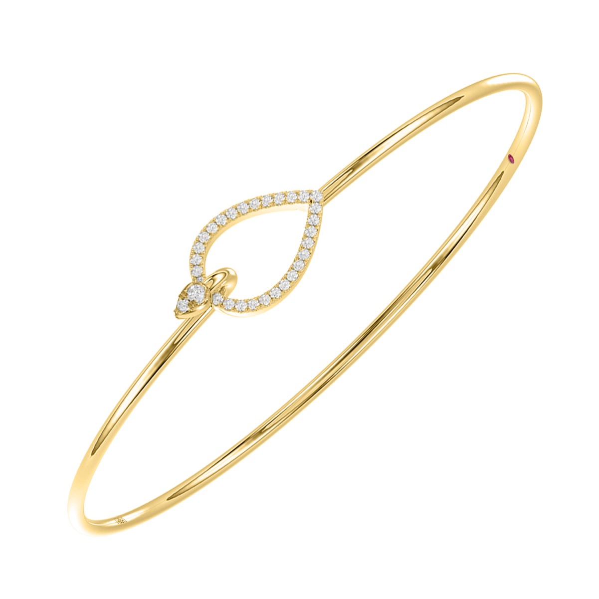 19174429_VA15018Y-1201x1201.jpg 14K YELLOW GOLD 1/5CT ROUND DIAMOND LADIES BANGLE - Image 1