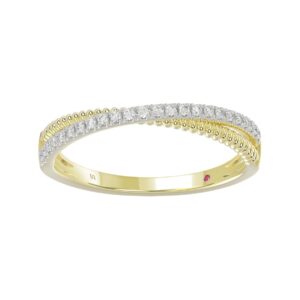 14K YELLOW GOLD 1/6CT ROUND DIAMOND LADIES RING