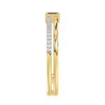 14K YELLOW GOLD 1/6CT ROUND/BAGUETTE DIAMOND LADIES FASHION RING - Image 2