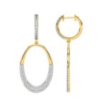 14K YELLOW GOLD 1CT ROUND DIAMOND LADIES HOOPS EARRINGS - Image 2