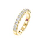 14K YELLOW GOLD 3/4CT ROUND DIAMOND LADIES BAND - Image 5
