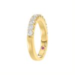 14K YELLOW GOLD 3/4CT ROUND DIAMOND LADIES BAND - Image 6