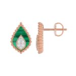 18K ROSE GOLD 1/10CT ROUND DIAMOND LADIES EARRINGS - Image 2