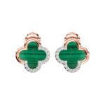 18K ROSE GOLD 1/10CT ROUND DIAMOND LADIES EARRINGS