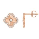 18K ROSE GOLD 1/3CT ROUND DIAMOND LADIES EARRINGS - Image 2