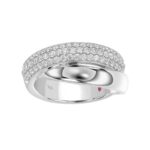 18K WHITE  GOLD 1/2CT ROUND DIAMOND LADIES FASHION RING