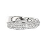 18K WHITE  GOLD 1/2CT ROUND DIAMOND LADIES FASHION RING - Image 4