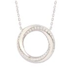 18K WHITE  GOLD 1/2CT ROUND DIAMOND LADIES PENDANT WITH CHAIN