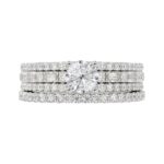 18K WHITE GOLD 1 1/2CT ROUND/BAGUETTE DIAMOND LADIES RING(CENTER STONE ROUND DIAMOND 7/8CT) - Image 6