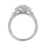 18K WHITE GOLD 1 1/2CT ROUND/OVAL DIAMOND LADIES BRIDAL SET(CENTER STONE OVAL DIAMOND 3/4CT) - Image 2