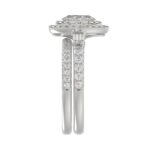 18K WHITE GOLD 1 1/2CT ROUND/OVAL DIAMOND LADIES BRIDAL SET(CENTER STONE OVAL DIAMOND 3/4CT) - Image 3