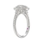 18K WHITE GOLD 1 1/2CT ROUND/OVAL DIAMOND LADIES BRIDAL SET(CENTER STONE OVAL DIAMOND 3/4CT) - Image 7